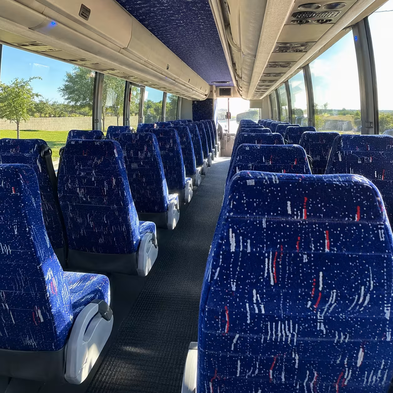56 passenger charter bus inside